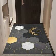 1pc Large-Size Entrance Doormat, Made Of Soft Velvet Material, Simple Geometric Pattern Printed, Comfortable Decompression, Wear-Resistant, Dirt-Resistant, Anti-Slip Floor Mat, Beautiful Furniture Decor Gift - Multicolor - View 16