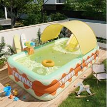 Inflatable Swimming Pool, Various Size Foldable Circular Pools, Thicker PVC Outdoor Inflatable Pools, Slides & Play Pool For Water Fun, Beach Essentials, Beach Accessories, Pool Float