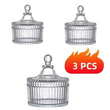 DIY Glasbehälter, durchsichtige Süßwarenbehälter, Aufbewahrungsgläser, Aufbewahrungsboxen mit Deckel, Reinigungswattestäbchen, Make-up Pinsel, Stifthalter, Teebüchsen, Schmuckdosen, Gewürzgläser, Multifunktional, Heimdekoration, Weihnachtsgeschenke, Haushaltsgeschenke, Raumdekoration