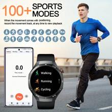 Jooeniok Montre intelligente 5 Pro 2025 Nouvel An, écran HD, commande vocale IA, appel sans fil, plus de 100 modes sport, suivi de la condition physique pour sports de plein air. Montre intelligente homme, cadeau pour Noël, la Saint-Valentin, la Fête des pères