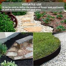 [1 conjunto de cercas de jardim] 1 conjunto de bordas de gramado de plástico de 196,85 polegadas com 15 estacas de madeira, barreira de borda de gramado macia fácil de instalar para decoração de jardim, divisor de jardim de plástico para uso externo