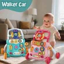 Baby Walker Multi-Function Anti-Rollover With Music Baby Can Sit Children Learn To Walk Walker Toy Birthday Gift Christmas Gift 0+ 12m+ 18m+ - 彩色 - 查看 1