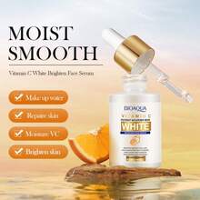 Kit Bioaqua Vitamina C Suero Crema Facial Hidratante Aclarante Antioxidante Tratamiento Completo Rutina Skincare Belleza Nutrición Reafirmante Ilumina Protege Piel - Blanco - Ver 5