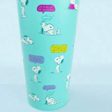 Miniso Taza de acero de doble capa con diseño retro de Snoopy, capacidad grande de 800ml, aislamiento de doble capa, incluye pajita, apto para uso en oficina y hogar, mantiene el calor y el frío (1 pieza)