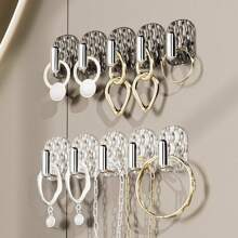 1 pieza Tira adhesiva de ganchos, sin necesidad de perforar, estante de almacenamiento, estante para exhibir joyas, estante colgante, estilo INS, estante para collares, gancho de baño, gancho de cocina, gancho de habitación, gancho de entrada, sin necesidad de perforar
