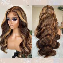 40 Inch 250% Density Wear And Go Glueless Wigs Body Wave Honey Blonde Ombre 5x5 HD Lace Closure Wigs Human Hair Highlight Body Wave Lace Front Wigs Human Hair Pre Plucked 250 Density Ready To Go Glueless 5X5 HD Lace Closure Wig For Women 4/27 Colored