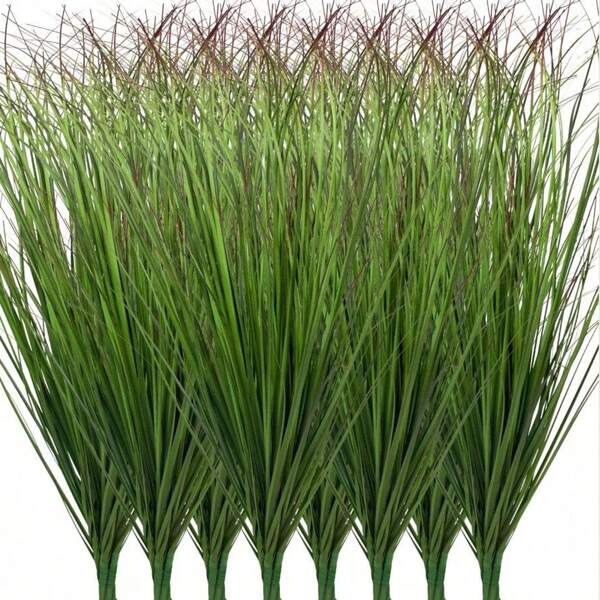 12/24/36Pcs Artificial Grass Plants, Faux Shrubs Wheat Grass, Artificial Tall Grass Fake Plants For Outdoor Decor,Artificial Greenery Stems For Room Indoor Home Decor(Green Red Tail), Valentine's Day, Gift