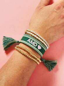 1pc Customized Name Woven Bracelet, DIY Embroidered Tassel Wristband, Commemorative Holiday Gift, Personalized Tassel Friendship Bracelet, Embroidered Bracelet, Mother's Day Customized Name Bracelet, Colorful Boho Embroidered Name Couples Bracelet, Adjustable Multi-Color Couples Embroidered Name Bracelet, Personalized Birthday Gift For Friends, Christmas Embroidered Bracelet, Customized Fashionable Student Bracelet, Dopamine Colorful Bracelet, Customized Embroidered Woven Bracelet,Black,Pink,White,Blue,Stylish,Colorful,Vintage,Simple,Unisex,Casual,Cuties,Custom,Personalized,Unique,Ideal Gifts For Him,Ideal Gifts For Her,Her,Boyfriend,Girlfriend,Dad,Mom,Family,Friends,For Anniversaries,For Birthdays,For Graduation,For Prom,For Party,Chic Autum, Chic Winter