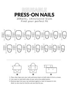 28片/套 短椭圆形亮红色美甲贴纸，马卡龙糖果色和纯红色亚克力假指甲，包含1瓶果冻胶和1把指甲锉，适合女性和女孩日常工作、学习和派对使用，美甲用品 - 紅色 - 查看 6