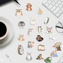 75 Pezzi Adesivi in vinile per gatto cartoni animati, adesivi estetici per scrapbooking, diario, computer portatile, paraurti, skateboard, borraccia, computer, telefono, caschi, auto e decorazioni