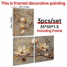 Bộ 3 tranh vải canvas và áp phích, nghệ thuật hoa phong cách cổ điển, trang trí nhà cửa, nghệ thuật treo tường, trang trí phòng, in 2D, quà tặng ngày lễ, phòng khách, phòng ngủ, phòng ăn, trang trí văn phòng, trang trí phòng thẩm mỹ, áp phích cho phòng, trang trí nhà cửa, nghệ thuật treo tường bằng vải canvas, khung tùy chọn, trang trí tường, trang trí phòng khách. - 3 cái - Xem 13