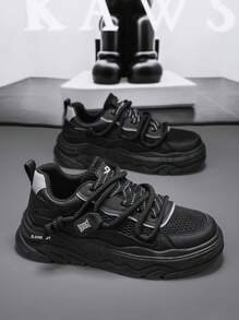 Zapatillas casuales de verano para hombres, diseño especial, de suela gruesa, transpirables, versátiles, con diseño atlético y deportivo, suela gruesa, aumentan la altura, duraderas, livianas, estilo retro robusto, para gimnasio