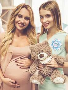 5pcs Keeper Of The Gender Reveal Button,Gender Reveal Party Favors,Baby Shower Decoration,Wedding Decor,Boy Or Girl Button Pins ,Baby Feet Blue And Pink Grosgrain Ribbon Pins For Baby Shower Party,Party Supplies - Multicolor - View 6