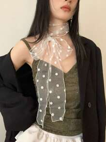 1pc Vintage Dark Gothic Lace Ribbon Tie Necklace With Bowknot Choker Collar Pendant For Women