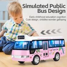 Juguetes de autobuses escolares, coches de plástico, autobuses de ciudad con sonido y luz, coches de fricción con pilas, juguetes para jugar, regalo para niños, regalo de cumpleaños