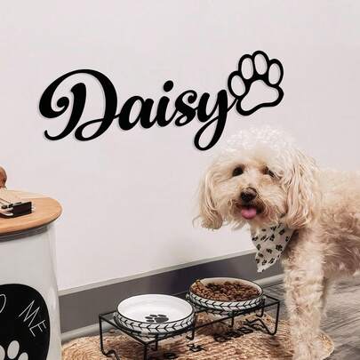 1 tấm bảng tên kim loại in hình dấu chân thú cưng tùy chỉnh, có thể cá nhân hóa để trang trí nhà cửa cho thú cưng, quà sinh nhật cho chủ nuôi chó, quà tưởng niệm thú cưng, đồ trang trí tường bằng kim loại hình chó, thích hợp cho trong nhà và ngoài trời, phòng khách, sân vườn, hiên nhà, hoặc dùng làm đồ dùng du lịch.