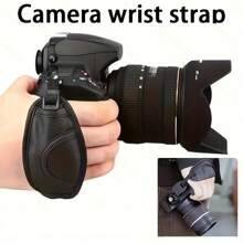 2pcs[3-In-1 Anti Slip Camera Strap] Black Nylon Adjustable Elastic Wristband/Shoulder Strap/Neck Strap Compatible With Canon, Nikon, Olympus DSLR Mirrorless Camera | Secure Grip+Shock-Absorbing Support | DSLR Universal Accessory Anti Slip Portable System