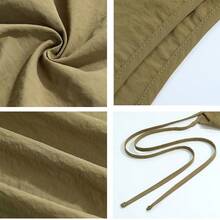 1pc Long Kitchen Apron With Side Pockets - Stylish Brown Polyester Apron For Home, Cafe, Or Art Use - Durable & Easy To Clean, Home Painting Garment