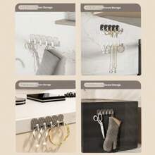 1 pieza Tira adhesiva de ganchos, sin necesidad de perforar, estante de almacenamiento, estante para exhibir joyas, estante colgante, estilo INS, estante para collares, gancho de baño, gancho de cocina, gancho de habitación, gancho de entrada, sin necesidad de perforar