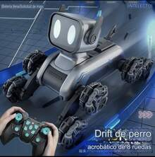 1pieza  Perro a control,Juguete de Acrobacias, Construcción de Metal, Control Remoto 2.4G, Responde al Sonido, Luces LED, Capacidad de Escalada y Todoterreno, Batería de Polímero de Litio Recargable, Vehículo de Juego Multifuncional - Gris - Ver 4