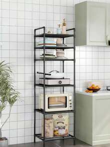 1pc Improved Space Metal Shelving Unit, Bathroom Storage Rack, Basin Shelf, Multi-Tier Standing Rack For Bathroom, Kitchen, Office, Study, Living Room, Easy Assembly, Great For Holiday Gifts - Multicolor - View 3