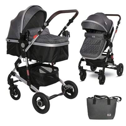  Carrinho de passeio conversível Lorelli ALBA PREMIUM Duo - AÇO - CINZA