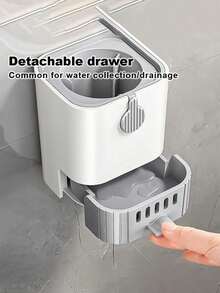 1 Pc Toilet Brush Set With Stand, Wall-Mounted Long Handle Toilet Cleaning Brush, Flexible Toilet Brush, Reach Every Angle, Bathroom Cleaning Brush, Cleaning Supplies, Cleaning Tools - Multicolor - View 6