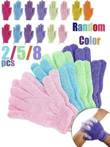 50-1 Pc, Bath Gloves For Shower Exfoliating,Exfoliating Gloves,Wash Gloves For Shower, Shower Exfoliating Gloves, 10 Colors Body Exfoliating Gloves With Hanging Loop, Scrub Exfoliating Gloves For Bath Face Spa Hand Sanitizer Deep Scrub Dead Skin Women Men Back To School - Multicolor - View 2