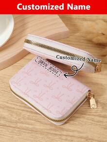 1pc Custom Signature Wallet,Personalized Signature Design Wallet,Custom Signature Wallet,Personalized Wallet With Signature,Custom Signature Wallet,Love Pattern Versatile Coin Wallet,Card Holder Multi-Card Card Organizer For Storage Credit Card - Pink - View 7