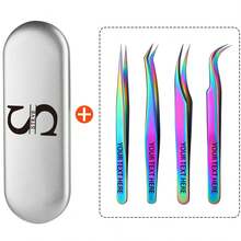 Lash Curved Tweezers Eyelash Extension Personalized Gift Set Of Professional Precision Lashing, Stainless Steel, Multicolor,Girlfriend Gift, Anniversary Gift, Women's Valentine's Day Gift, Birthday Gift, Wife's Anniversary Gift, Romantic Gift, Luxury Gift, Mother's Luxury Gift, Wife's Luxury Gift, Girlfriend's Unique Gift, Mother's Best Gift - Multicolor - View 7