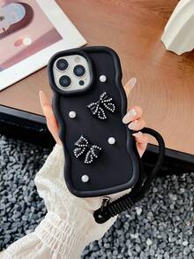 2025 年最新热销大波浪马卡龙蝴蝶结腕带手机壳，适用于三星 Galaxy S25、S24、S24 Plus/S24+、S24 Ultra、S24 FE、S20、S21、S22、S23；11/11 Pro/11 Pro Max、12/12 Pro/12 Pro Max、13/13 Pro/13 Pro Max、14/14 Pro/14 Pro Max、15/15 Pro/15 Pro Max、16/16 Pro/16 Pro Max、16E 防水防震防摔防刮