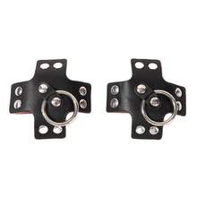 Pair Of Minimalist And Functional Cross Shaped PU Leather Nipple Covers, For Rave - Multicolor - View 7