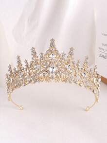 1件优雅公主水晶水钻皇冠 - 闪亮合金发饰，适用于婚礼、生日和特殊场合，发饰，皇冠造型发饰，新娘必备