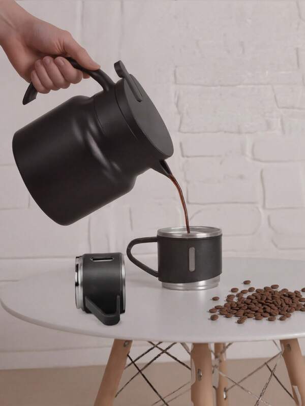 800/1000ml Coffee/Tea Pot, Simple Solid Color Large Capacity Multi-Function Thermal Carafe, Made Of 316 Stainless Steel, Tea Infuser, Suitable For Milk, Coffee, Tea, Juice, Office Or Home Hot Water Bottle