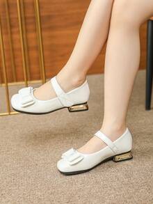 Girls Kids High Heel Shoes, Adorable White Formal Dress Shoes For Little Girls - White - View 1