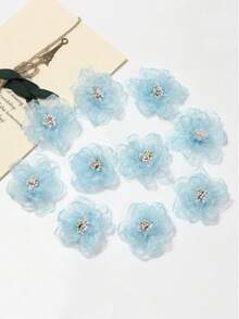 10 bông hoa gạc trong suốt mô phỏng tự làm phụ kiện thủ công cho giày dép, mũ, kẹp tóc, mũ đội đầu, phụ kiện trang trí quần áo, vật liệu hoa gạc, thích hợp để trang trí trong mọi mùa - rất thích hợp cho ngoài trời, phòng khách, họp mặt gia đình, Halloween, Phục sinh, trang trí hoa đa chức năng | Thiết kế cánh hoa tinh tế | Hoa nhân tạo bền, trang trí hoa - Nhiều màu - Xem 6