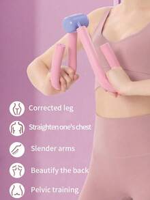 1 pieza Foam rosa tonificador de piernas - Dispositivo en forma de corazón para yoga y fitness para esculpir el muslo, las caderas y la pantorrilla | Asa de agarre suave con pelota azul para una experiencia de entrenamiento mejorada, accesorios de entrenamiento - Multicolor - Ver 9