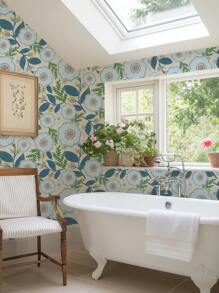 Boho Floral Removable Peel And Stick Wallpaper Paisley Wall Art Wall Decor Blue And White Flowers On Navy Bluekid's Room Self Adhesive Wallpaper Room Decor Home Decor Wallpapers Wall Paper Bathroom Kitchen Wall Stickers Wall Sticker