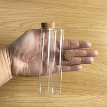 8 件/套透明玻璃试管带软木塞，2.2 厘米直径迷你瓶，工艺 DIY 礼品瓶，许愿瓶/漂流瓶/干粉瓶 | 多用途迷你玻璃瓶 5ml/8ml/10ml/12ml/15ml/20ml/25ml/30ml，万圣节装饰 DIY 瓶 - 彩色 - 查看 8