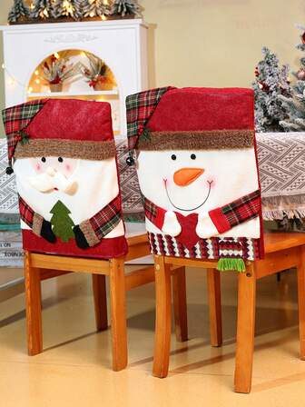 2025年最畅销的圣诞装饰物有卡通公仔椅套、圣诞老人雪人驯鹿椅背套、餐桌椅套，长度47CM，宽度54CM