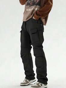 Men's Winter Soft Shell Fleece - Lined Charging Pants - Windproof, Waterproof & Thickened For Outdoor & Mountaineering - 1 - 查看 4