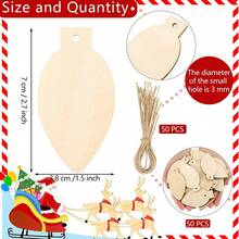 50 Handmade DIY Painting Blank Wooden Signs Christmas Tree Planting Day Wooden Hang Tags Wooden Chip Hanging Decorations Leave A Message Sign In Hang Up