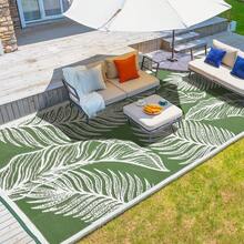 Wikiwiki Outdoor Rug, Waterproof Reversible Indoor Outdoor Rugs Carpet, Small Area Rug Plastic Straw Rug  Patio, RV, Deck, Balcony, Backyard, Picnic, Beach - Green Leaves - View 1