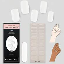 20 Stücke halb ausgehärtete Gel-Nagelfolien, klares und einfaches transparentes Kristall Selbstklebeset für die gesamte Maniküre, transparente Textur, klar und natürlich, schützt die Nägel, muss mit UV-Lampe verwendet werden, einfach anzuwenden und zu entfernen, geeignet für Frauen und Mädchen für tägliche Party-DIY-Maniküre