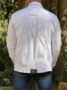 MEN'S JEANS JACKET Spring/Autumn Regular Fit Pocket - Blanco - Ver 2
