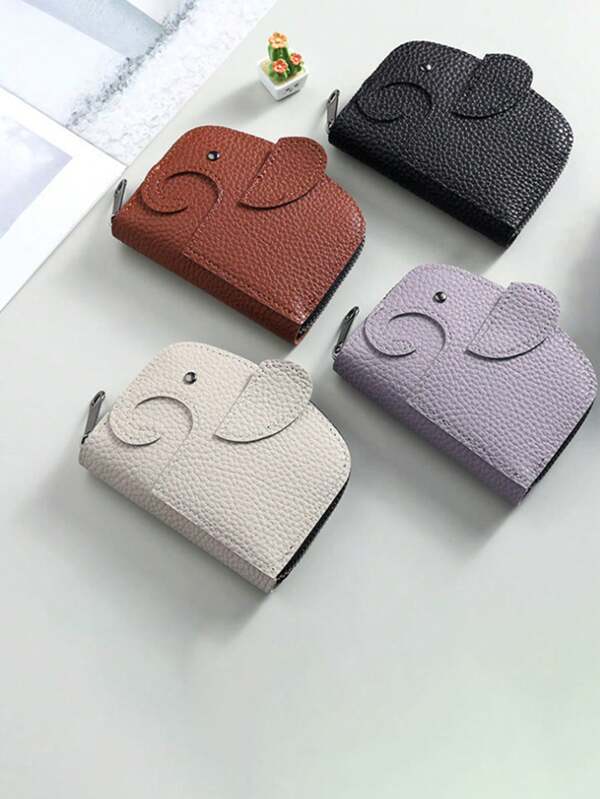 Unisex Elephant Cartoon Credit Card Holder Anti-Demagnetization Multi-Card Slots Large Capacity Compact Coin Purse For Women Wallet Keychain Card Wallet Mini Wallet Purse Wallet Wristlet Wallet