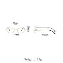 1 Cặp kính thời trang nữ, gọng oval nhẹ mới, kiểu dáng tối giản cao cấp, nhỏ gọn, thời trang. - phim trắng khung bạc - Xem 3