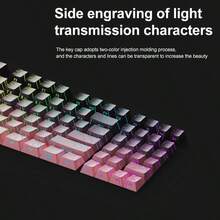 APAYADO ATTACK SHARK Gaming Keyboard Wired Mechanical Keycaps (Without Keyboard), Only KM98 PBT Keycaps Kit Fit Hot Swap X68HE - Multicolor - View 7
