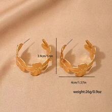 European And American Fashion Metal Floral Open Cuff Bracelet And Ring Set
