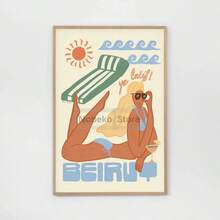 1 Stück Beirut Kunstposter Reise Moderne arabische Kunstdrucke Leinwandmalerei Wandbilder Wohndekoration Mittelmeerraum Optional mit Rahmen - Verschiedenfarbig - Übersicht 52